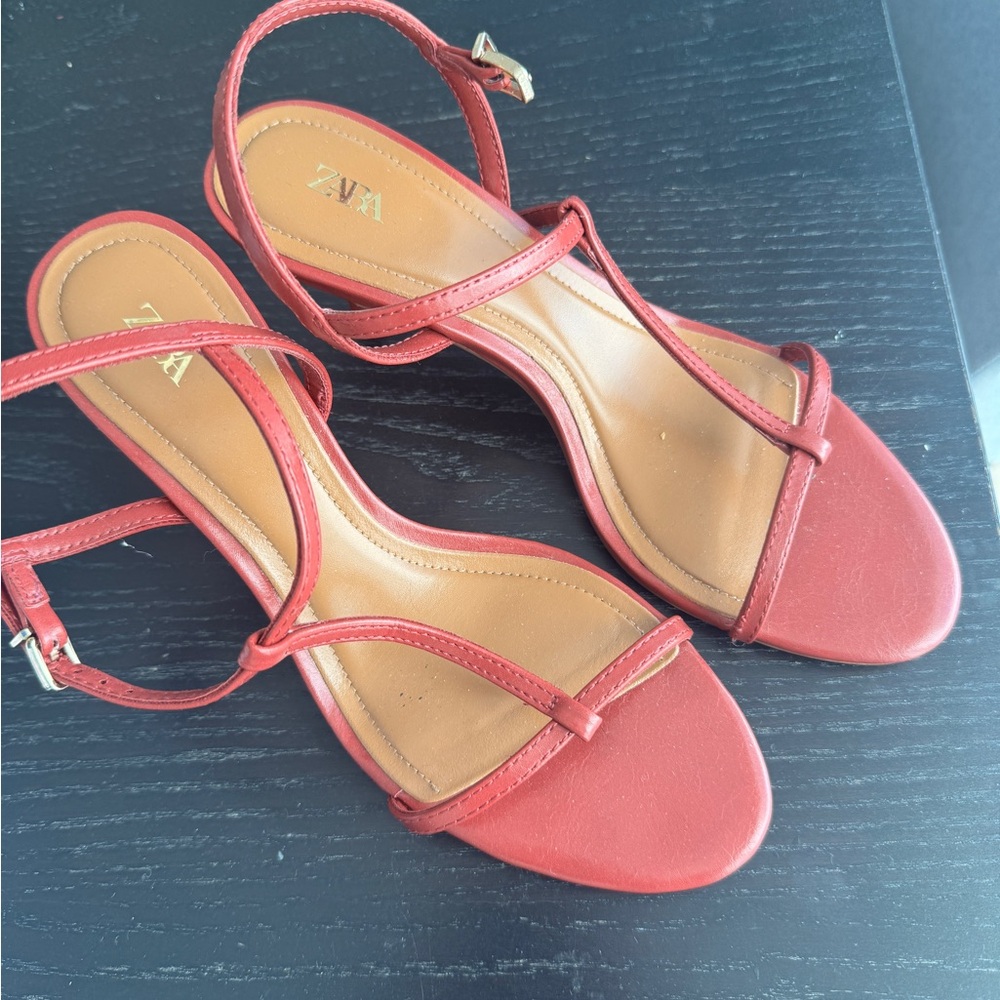 Zara Women's Elegant Red Sandals